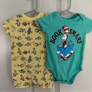Dr. Seuss Bodysuits, 0-3m